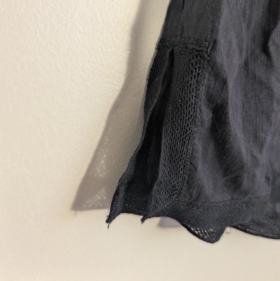 Free People Lucky In Love Black Cotton Lightweight Sheer Pajama Shorts New! - Picture 2 of 7